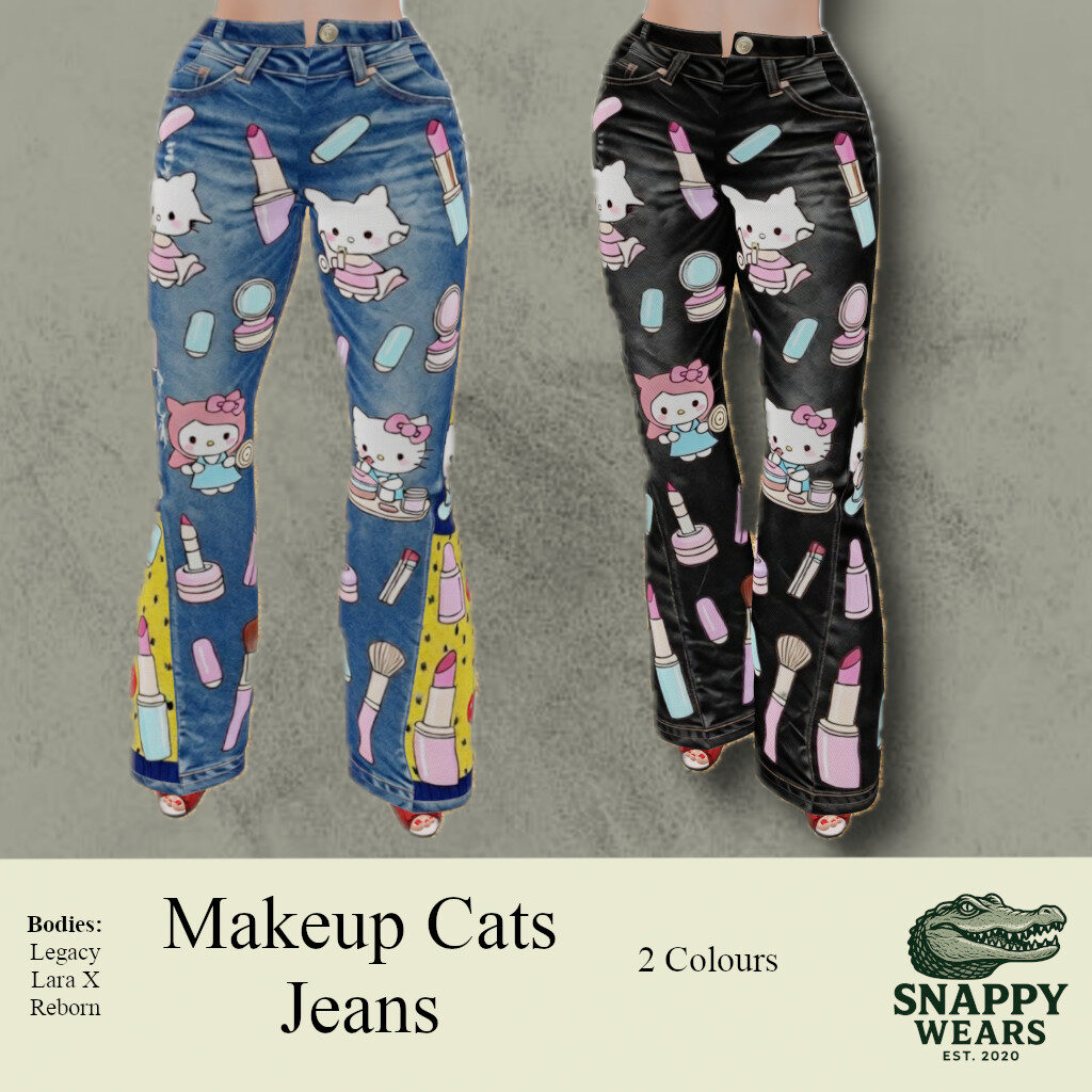Snappy Makeup Cats Jeans Ad Darren Britton Second Life