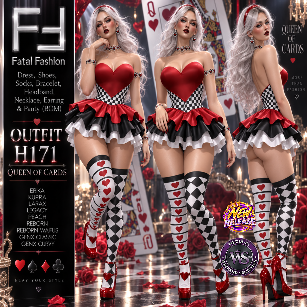 99l Fatal Fashion Halloween Outfit H171 (queen Of Cards) Second Life
