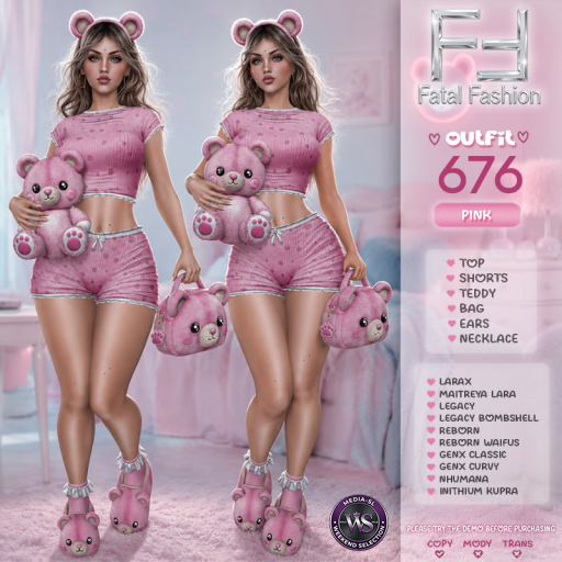 99l Fatal Fashion Outfit 676 Pink Second Life