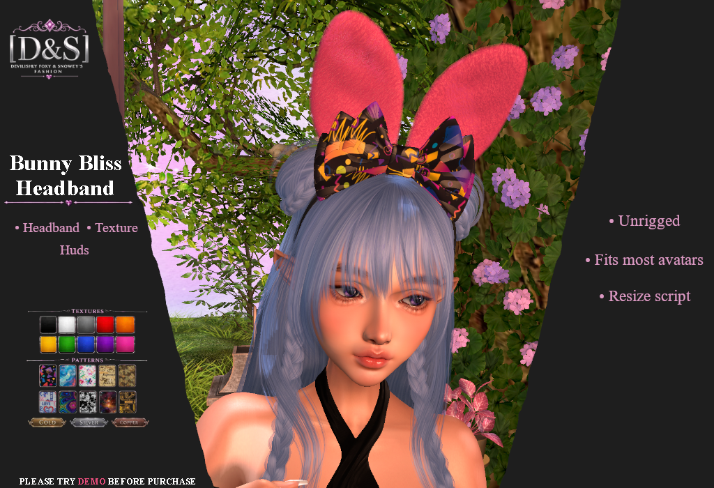[d&s] Bunny Bliss Headband Second Life