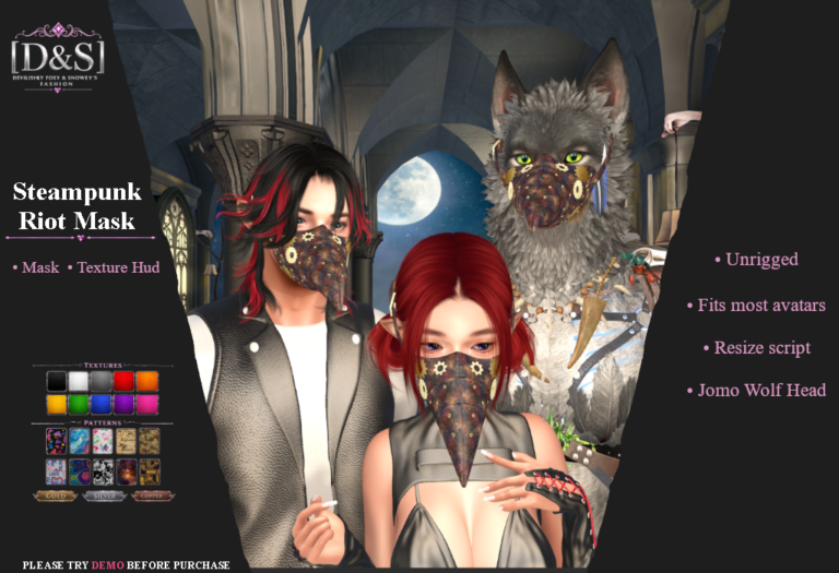 [d&s] Steampunk Riot Mask Second Life