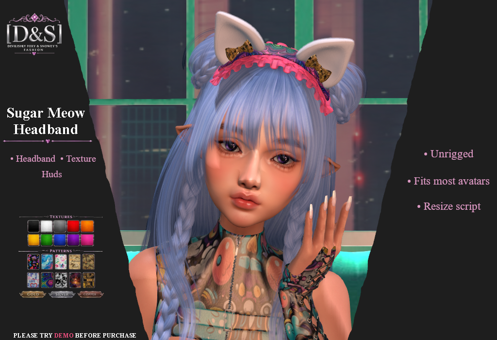 [d&s] Sugar Meow Headband Second Life