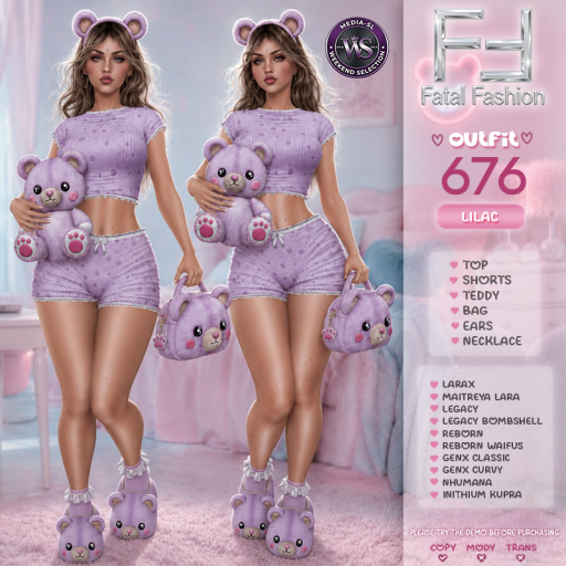 Fatal Fashion Outfit 676 Lilac Second Life