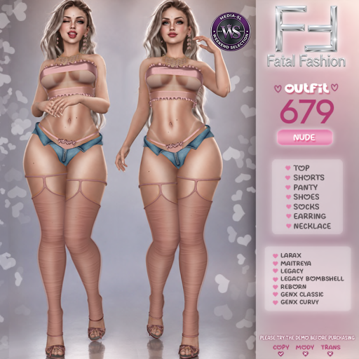 Fatal Fashion Outfit 679 Nude Second Life