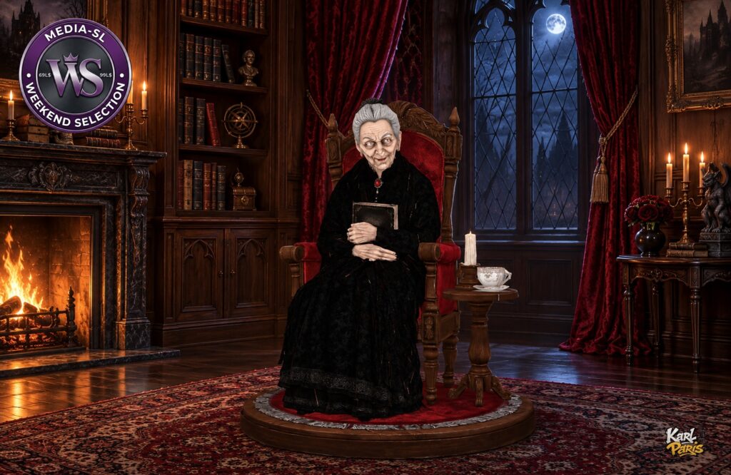 Karlparis Gothic Grandmother Statue Halloween Chair Decor Second Life