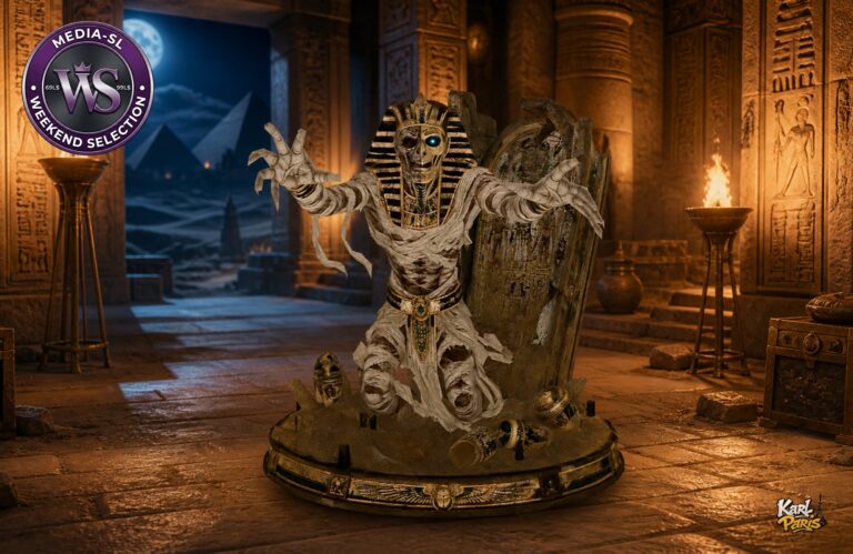 Karlparis Pharaohs Curse Rising Halloween Mummy Statue Second Life