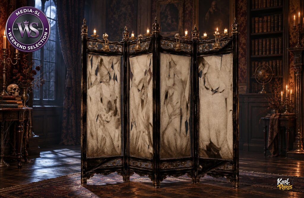 Karlparis Withered Branches Folding Screen Gothic Decor Second Life