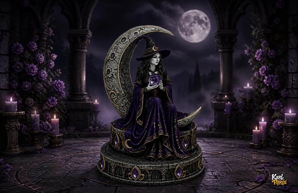 Lunar Enchantress Gothic Moon Witch Statue (1) Second Life