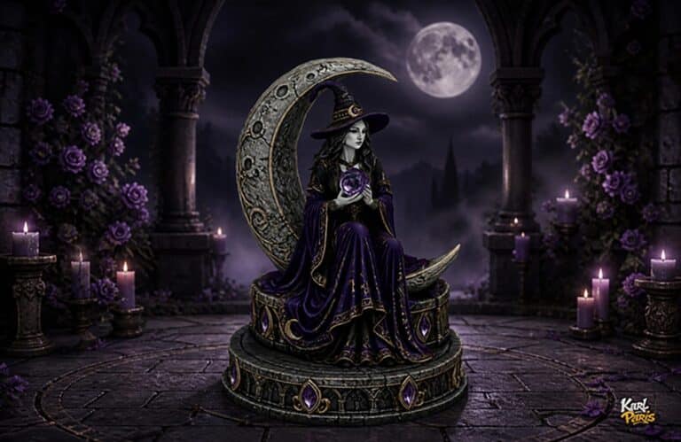Lunar Enchantress Gothic Moon Witch Statue (1) Second Life
