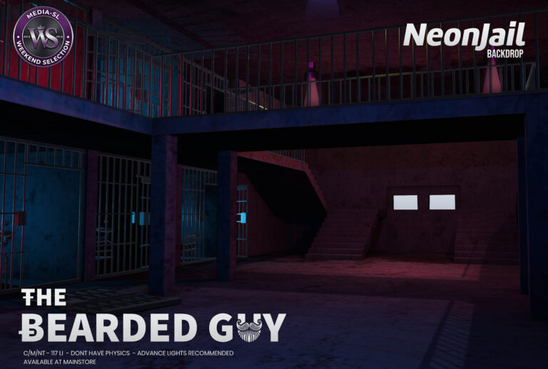 Neon Jail Backdrop The Bearded Guy Media Sl Ws Second Life