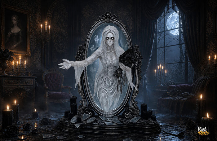 The Mourning Mirror Haunted Gothic Statue (1) Second Life