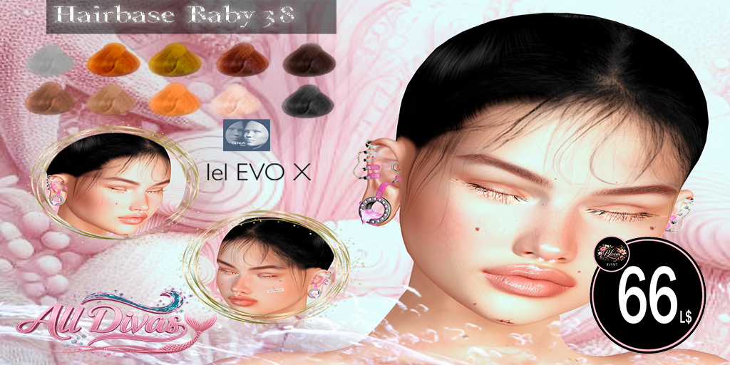 All Divas Hairbase Baby 38 Horrana Flores Second Life
