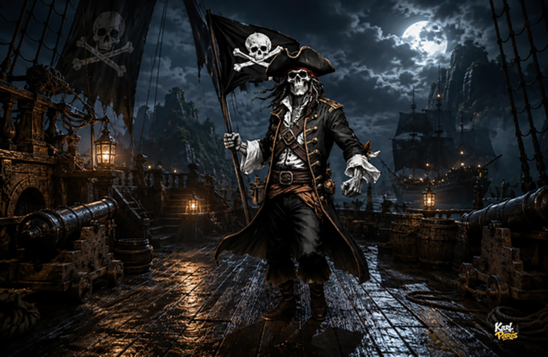 Black Flag Revenant Undead Pirate Captain Sculpture (1) Second Life