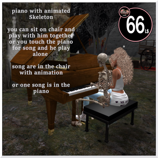 C.m.d. Piano Halloween Sit On It And Play W. Skelly Christiane Lang Second Life