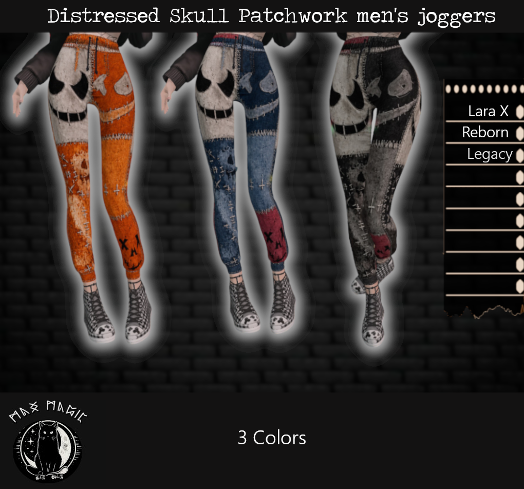 Distressed Skull Patchwork Women S Joggers Ad Max Lohden Second Life