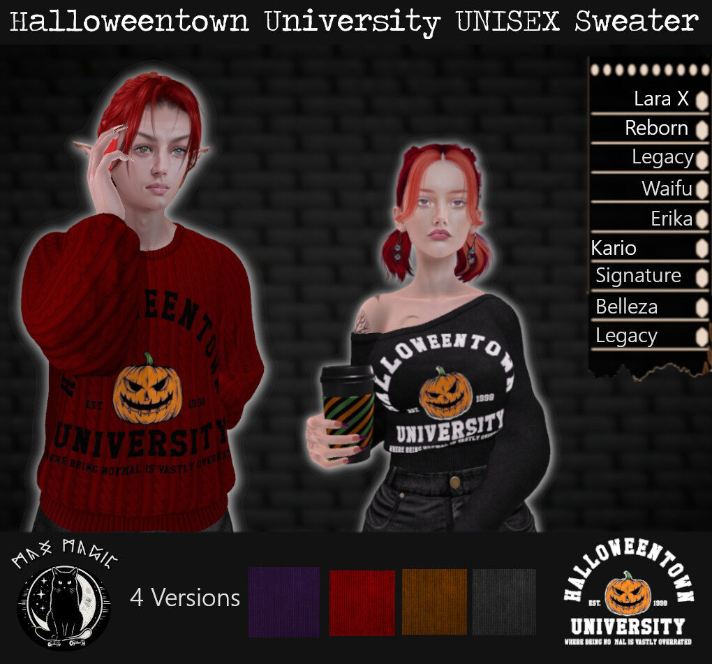 Halloweentown University Unisex Sweater Max Lohden Second Life