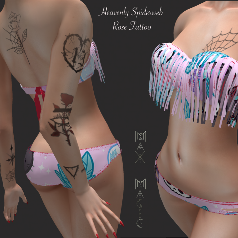 Heavenly Spiderweb Rose Tattoo Top Ad Max Lohden Second Life