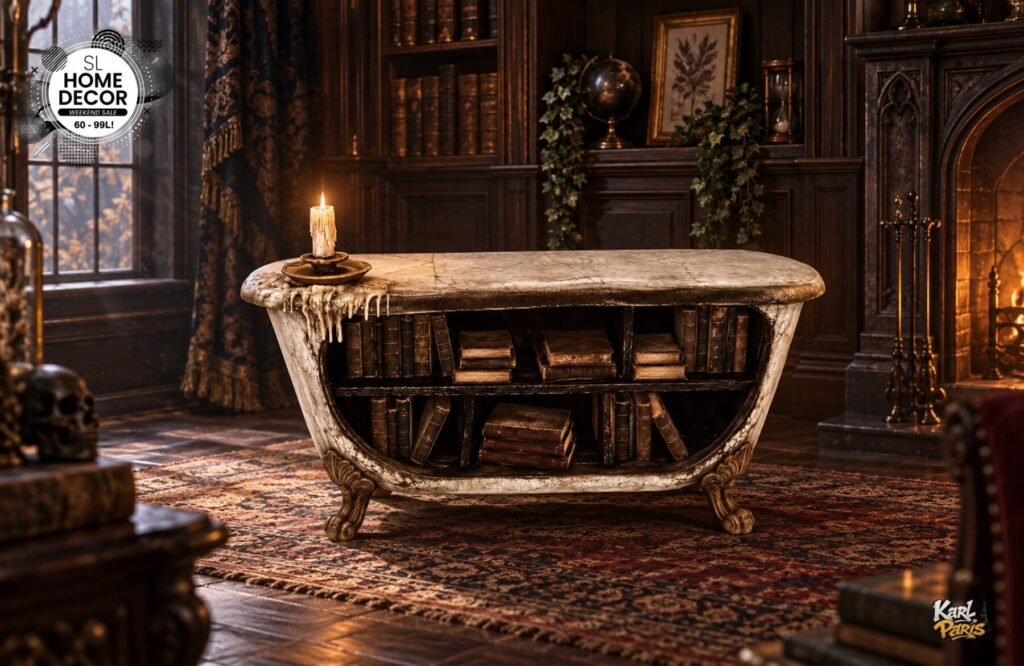 Karlparis Candlelit Curio Shelf Gothic Bookshelf Decor 1 Second Life