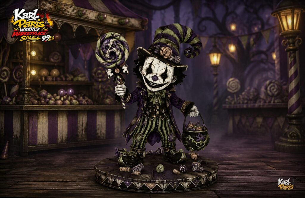 Karlparis Candy Nightmare Clown Gothic Halloween Statue 1 Second Life
