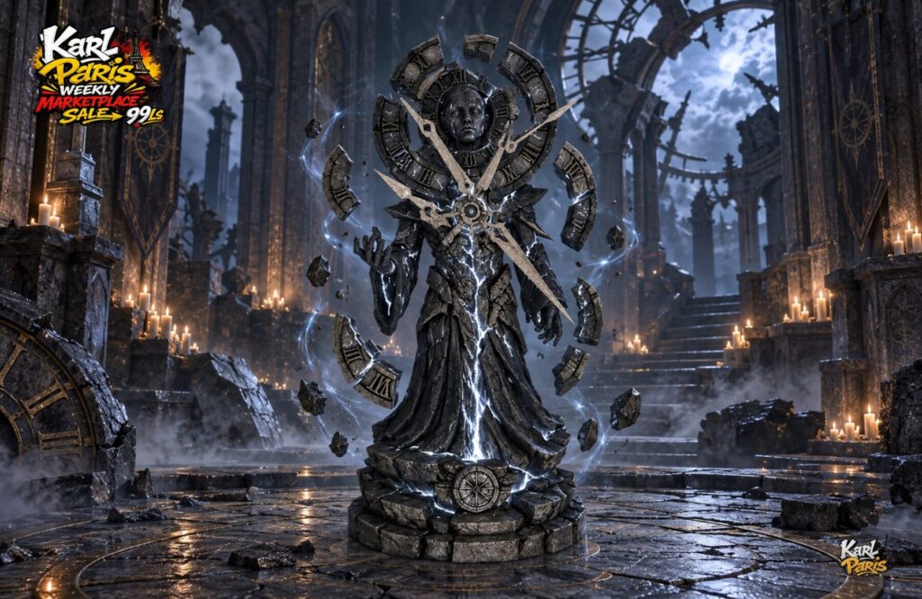 Karlparis Chronomancer Of The Shattered Hour Gothic Clock Statue Second Life