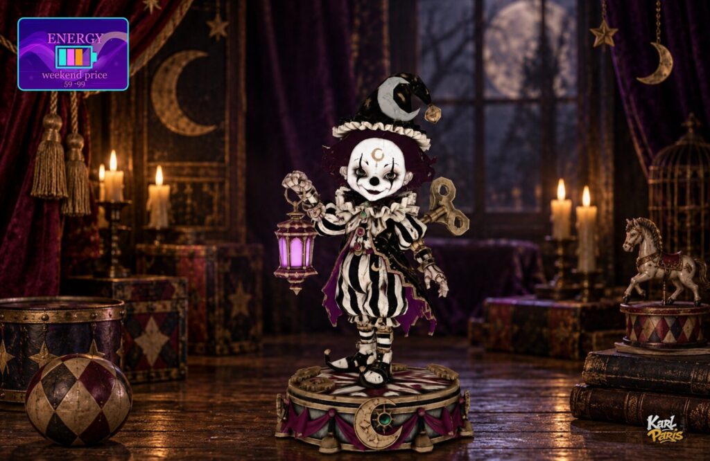 Karlparis Creepy Jester Doll Music Box Halloween Decor 1 Second Life
