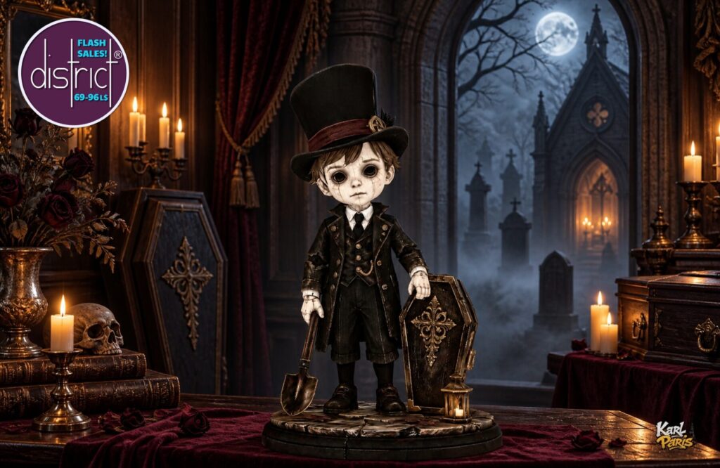 Karlparis Creepy Undertaker Doll Statue Halloween Coffin Decor Second Life