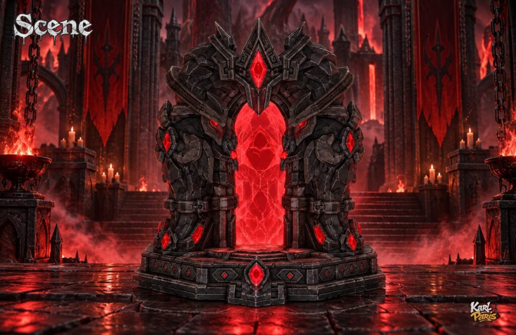 Karlparis Crimson Obsidian Gate Gothic Fantasy Portal Decor Second Life