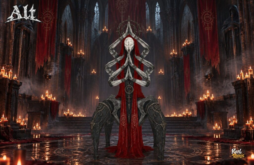 Karlparis Crimson Oracle Of The Eightfold Prayer Gothic Halloween Statue 1 Second Life