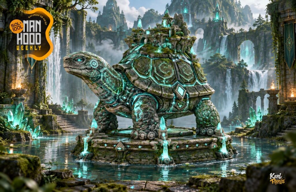 Karlparis Emerald Tortoise Temple Fantasy Turtle Statue Decor Second Life