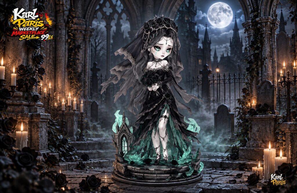 Karlparis Ghost Bride Statue Gothic Halloween Decor 1 Second Life