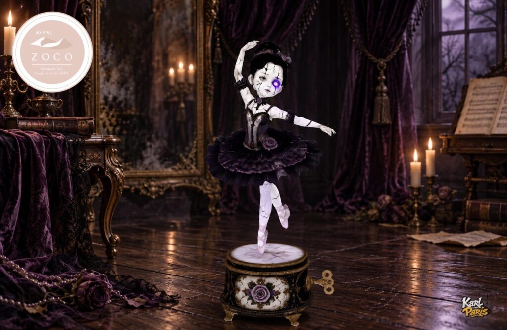 Karlparis Gothic Ballerina Music Box Halloween Decor 1 Second Life