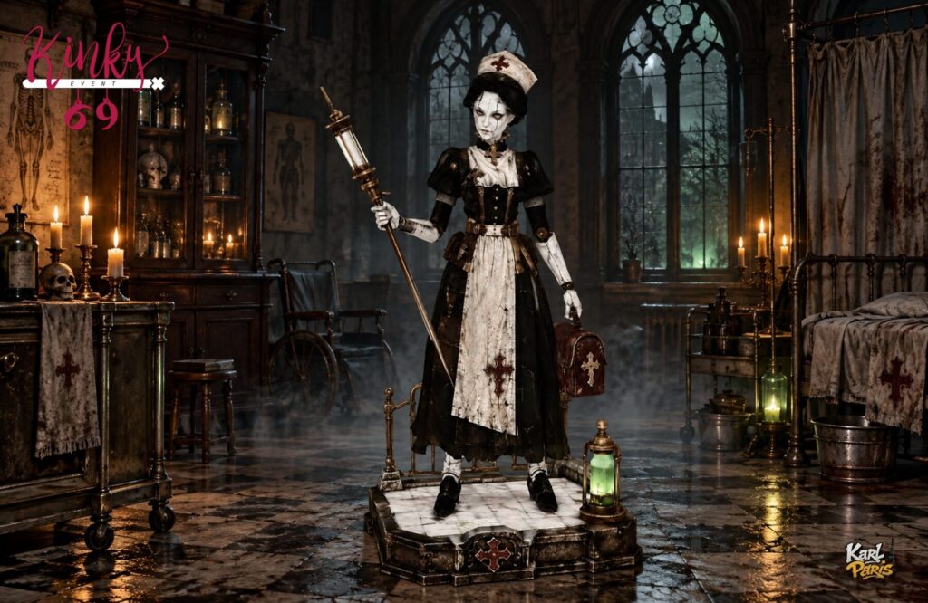 Karlparis Gothic Nurse Statue Halloween Hospital Decor Second Life