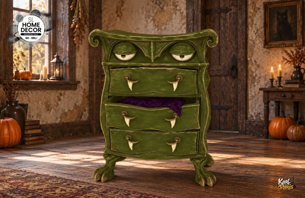 Karlparis Grumblewood Dresser Haunted Monster Chest Of Drawers Halloween Furniture Second Life