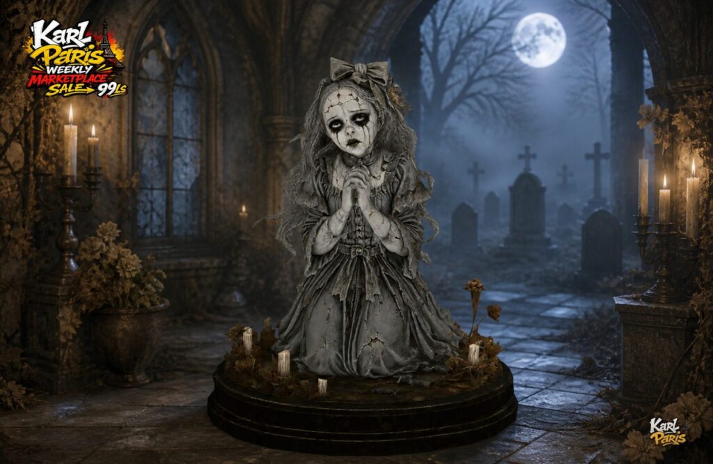 Karlparis Haunted Prayer Doll Gothic Halloween Statue 1 Second Life