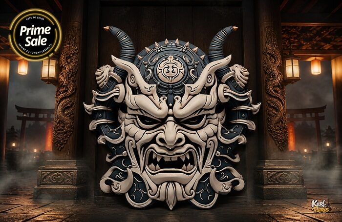 Karlparis Horned Oni Guardian Japanese Demon Mask Halloween Decor 1 1 Second Life