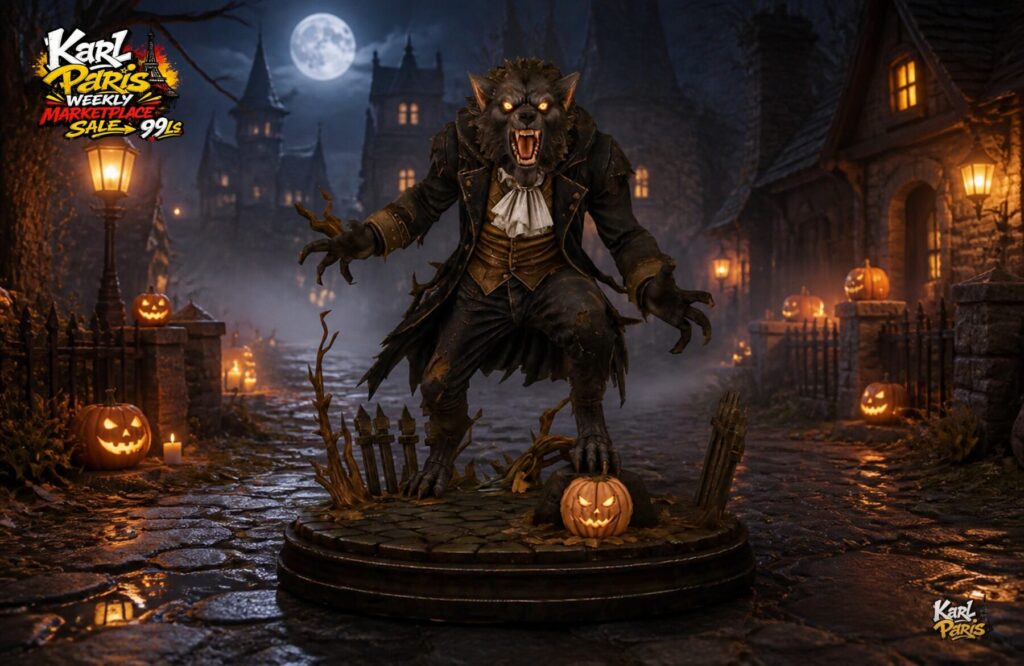 Karlparis Howl Of The Harvest Moon Werewolf Halloween Statue 1 Second Life