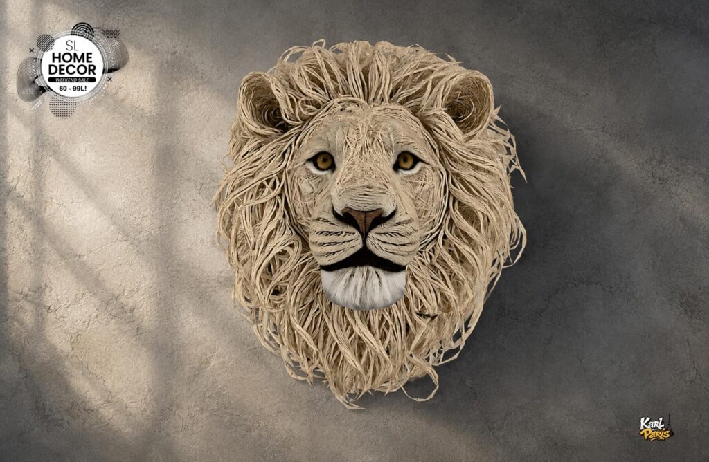 Karlparis Ivory Lion Majesty Regal Wall Trophy 1 Second Life