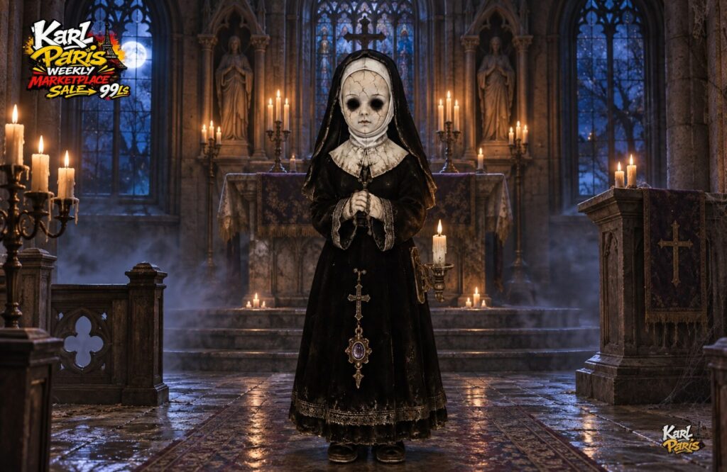 Karlparis Midnight Vespers Nun Statue Halloween Decor Second Life