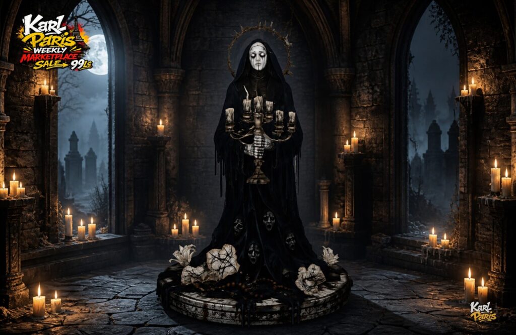 Karlparis Our Lady Of The Black Vigil Gothic Halloween Statue 1 Second Life
