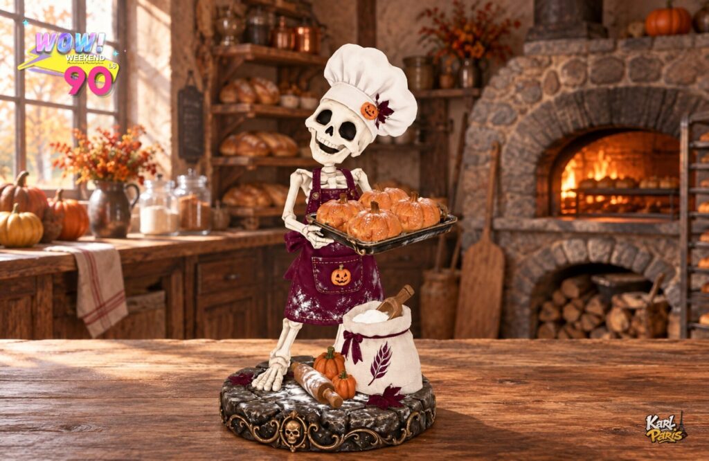 Karlparis Pumpkin Pastry Chef Halloween Skeleton Baker Statue And Kitchen Decor Second Life