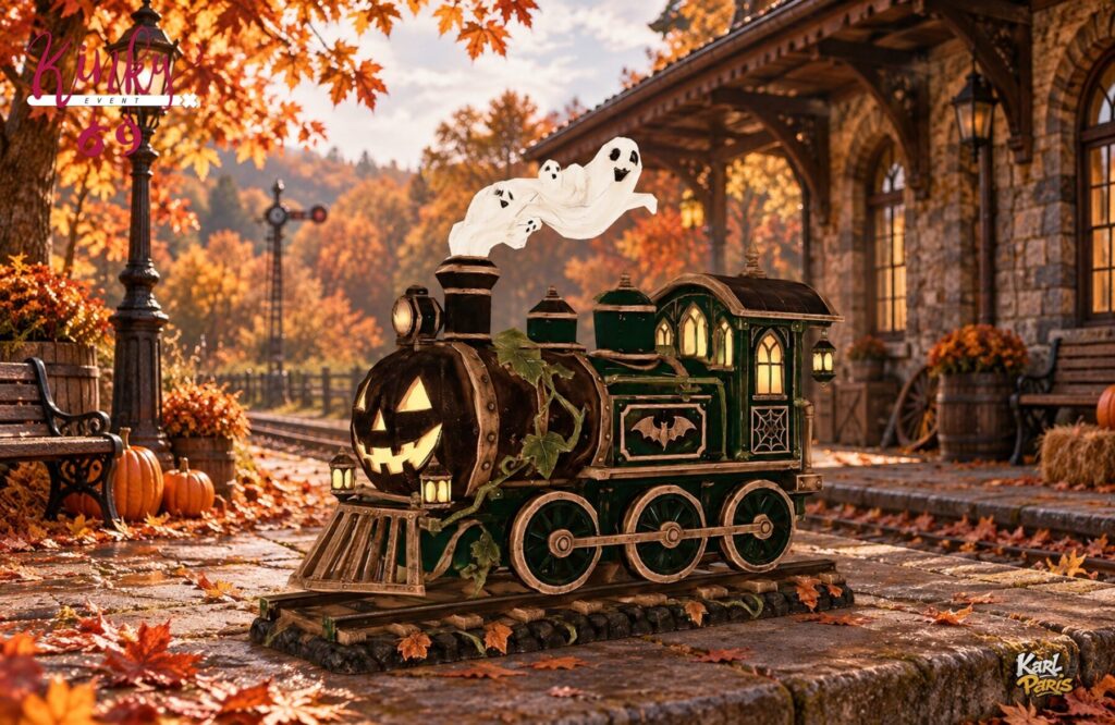 Karlparis Pumpkin Phantom Express Halloween Ghost Train Locomotive Decor Second Life