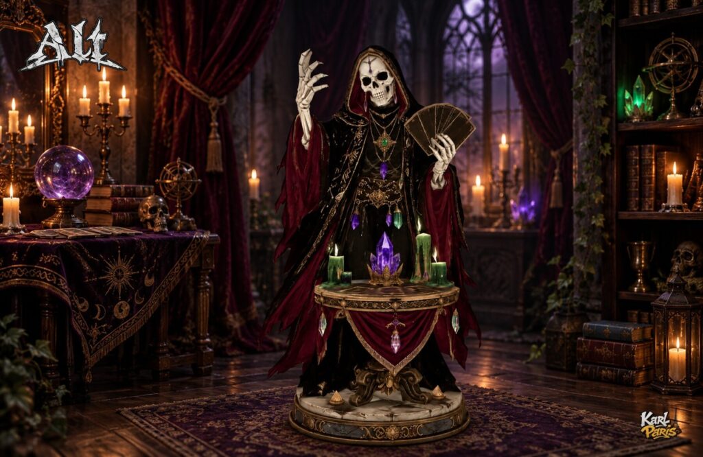 Karlparis Skeleton Fortune Teller Statue Halloween Decor Second Life