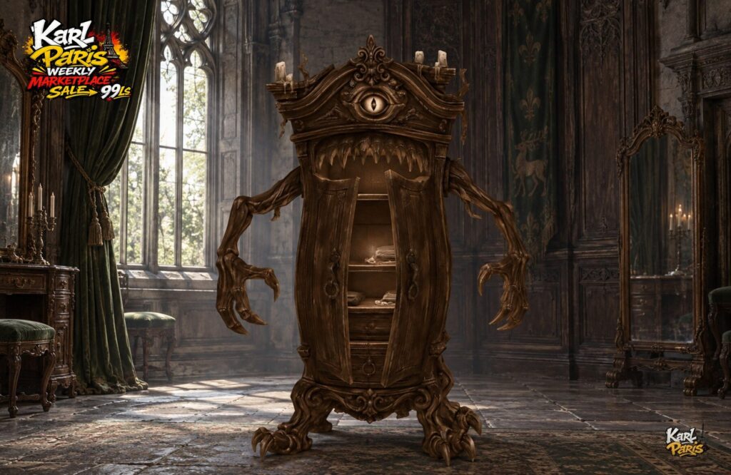 Karlparis The Watchful Wardrobe Halloween Monster Armoire Gothic Fantasy Furniture 1 Second Life