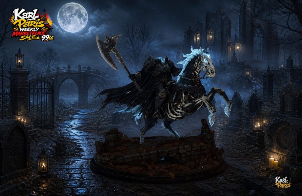 Karlparis The Wraithbound Reaper Halloween Rider Statue Second Life