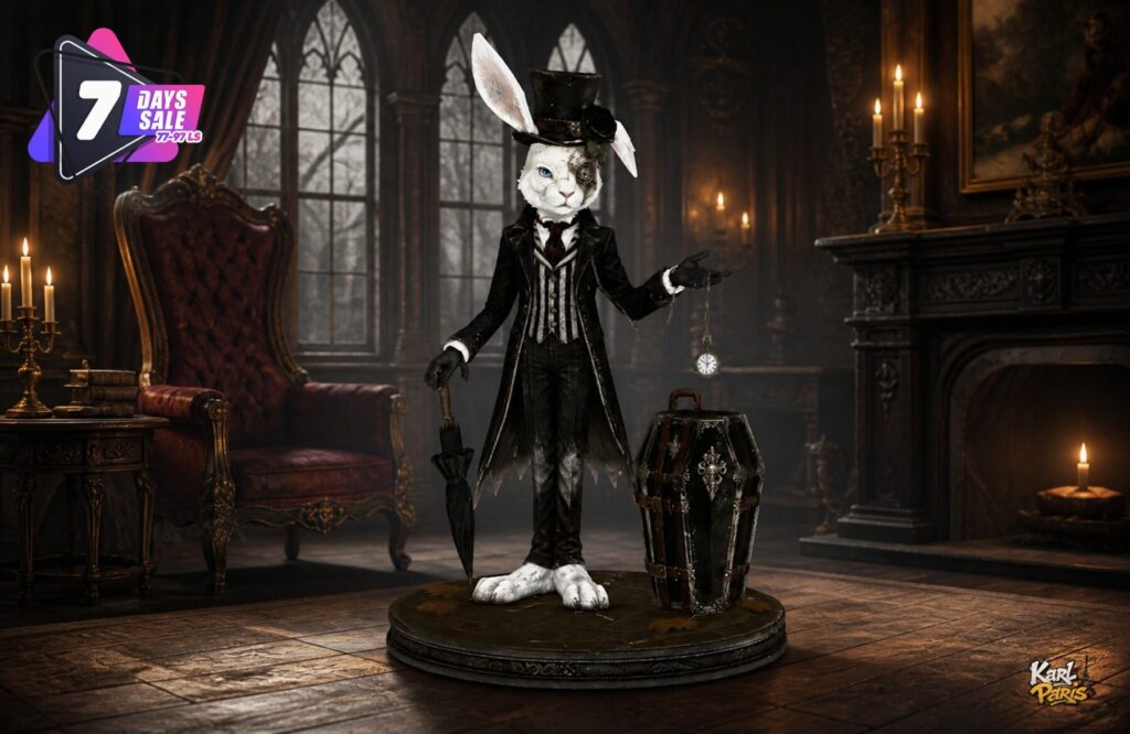 Karlparis White Rabbit Undertaker Gothic Halloween Statue 1 Second Life