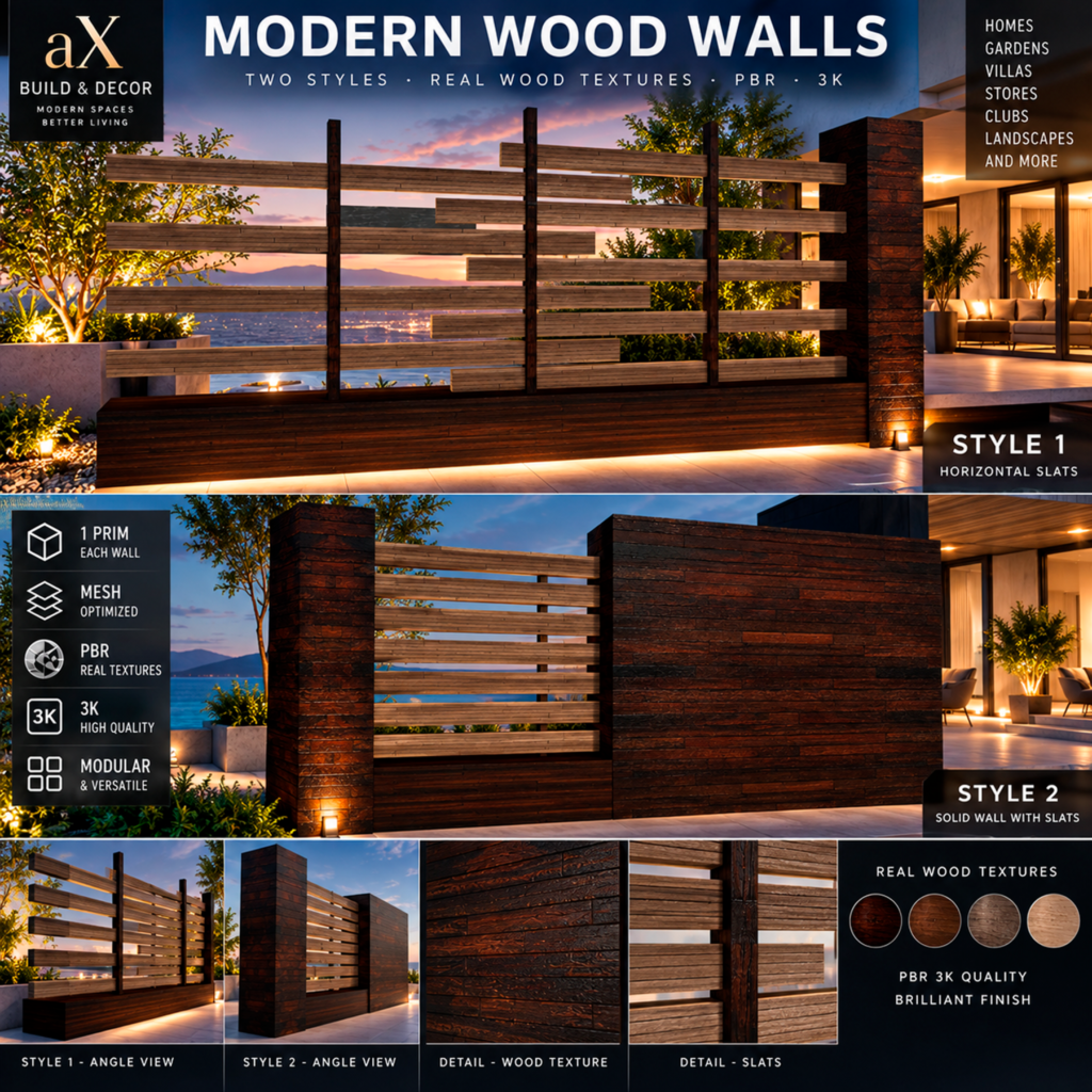 Modern Wood Walls 2k Pbr Ewynk Bcn Second Life