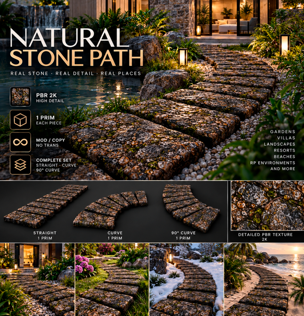 Natural Stone Path Pbr 2k 2048 Ewynk Bcn Second Life