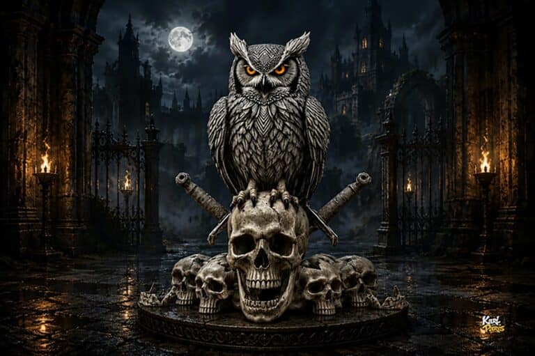Owl Of Eternal Vigil Gothic Guardian Sculpture Second Life