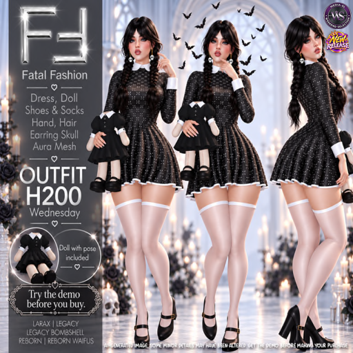 99l Fatal Fashion Halloween Outfit H200 (wednesday) Second Life