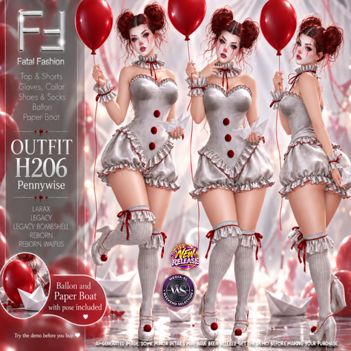 99l Fatal Fashion Halloween Outfit H206 (pennywise) Second Life